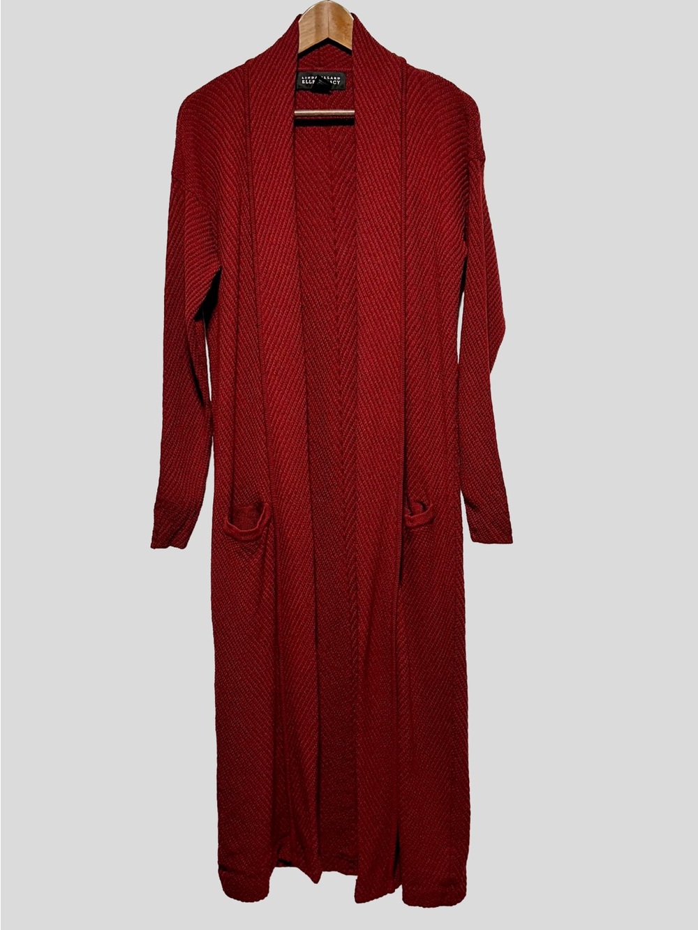 Merino Wool Maxi Duster Cardigan Rust Boho Fall Layering Autumn Longline Cozy